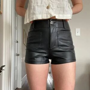 The Colette Faux Leather Shorts by Maeve Size 30 Waist